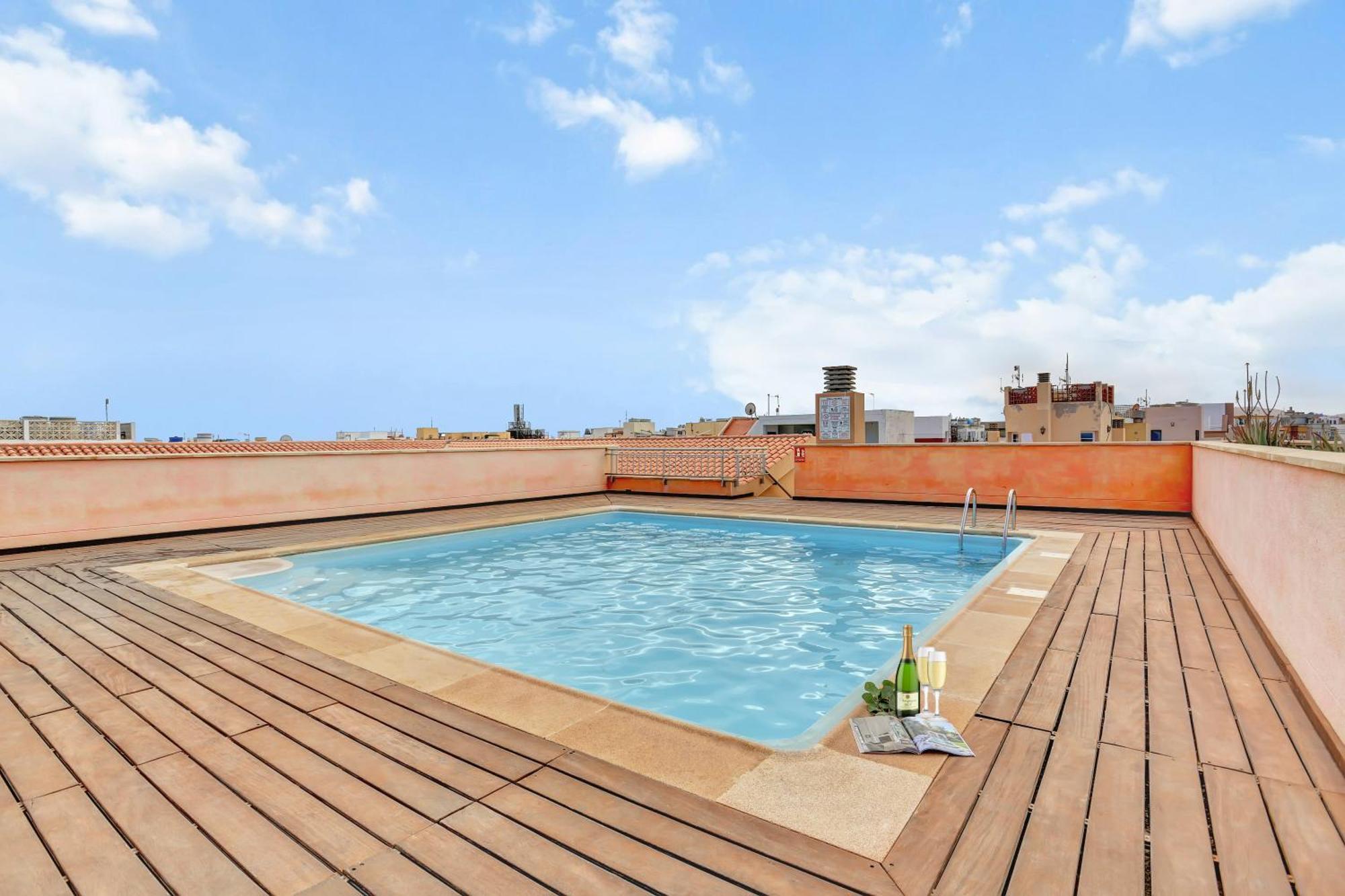 Corralejo Ancla Pool On Roof Top Apartment Exterior photo